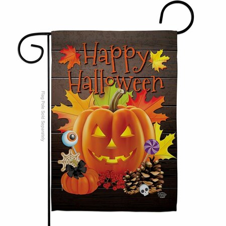 CUADRILATERO 13 x 18.5 in. Evil Halloween Pumpkin Garden Flag with Fall Double-Sided Decorative Vertical Flags CU3873053